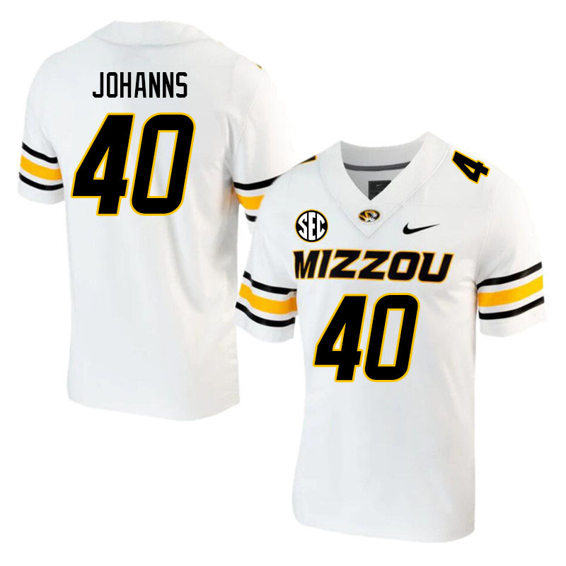 Men #40 Damon Johanns Missouri Tigers College 2023 Football Stitched Jerseys Sale-White